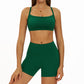 Thin straps Sports Bra + High-waisted shorts 2-Piece Set