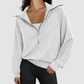 Wholesale Half-Zip Stand Collar Solid Color Sweatshirt