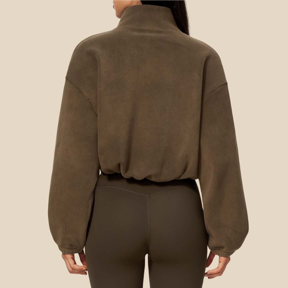 Wholesale Women's Activewear Fleece-Lined Stand-Collar Half-Zip Sweatshirt