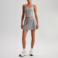 Wholesale Sleeveless Sports Top & Pleated Tennis Skirt Set – Quick-Dry Athletic 2-Piece with Built-In Shorts