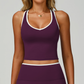 Wholesale Women's Color-Block Open-Back Sports Vest – Seamless Cutout Activewear