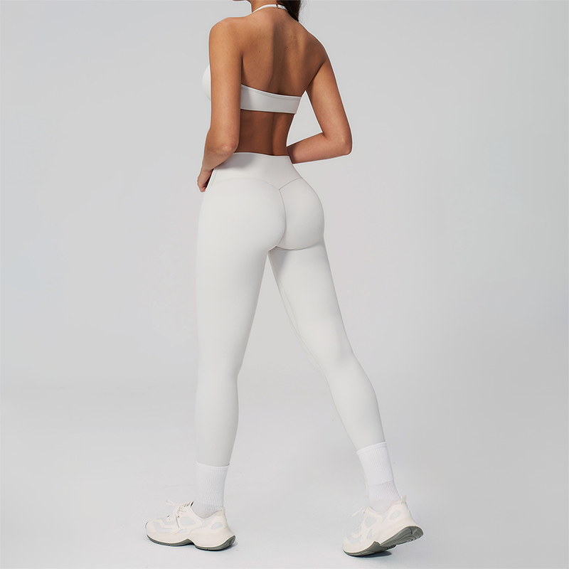 Wholesale Naked-Feel Seamless Sports Bra & High-Waist Biker Shorts Set – Quick-Dry Yoga 2-Piece
