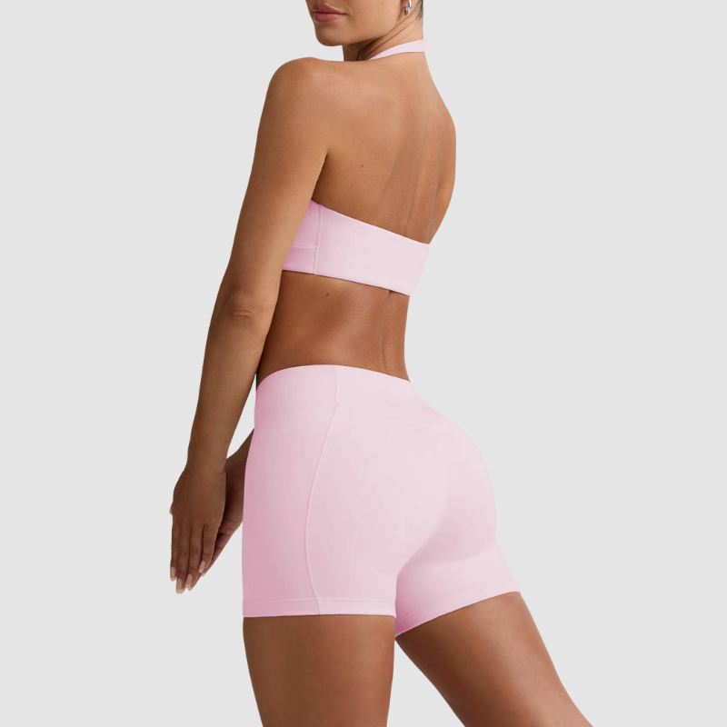 Wholesale backless sports bra + quick drying shorts