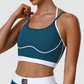 Wholesale Backless Color-Blocked Halter Sports Bra