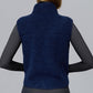 Stand collar plus velvet sleeveless zipper sports vest