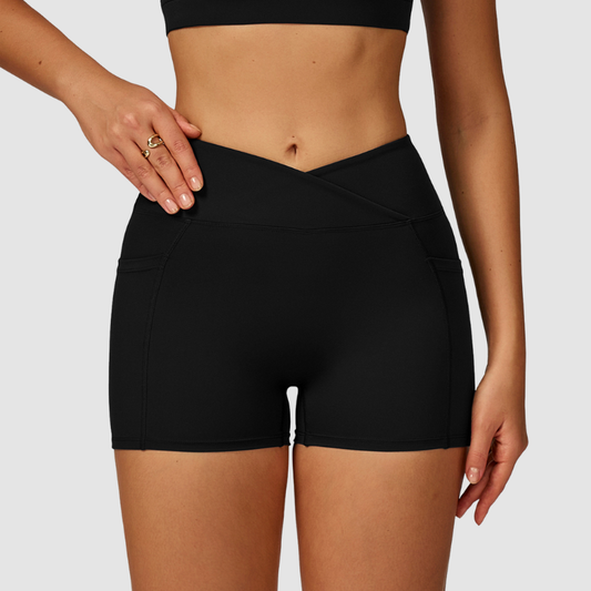 Wholesale women's solid color high-waisted shorts | Wonderxfans bulk activewear