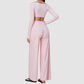 Wholesale Women's Long-Sleeve Top+Wide-Leg Fitness Pants Yoga Set