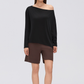 Wholesale Women's Activewear Loose Asymmetric-Shoulder Long-Sleeve Yoga Top