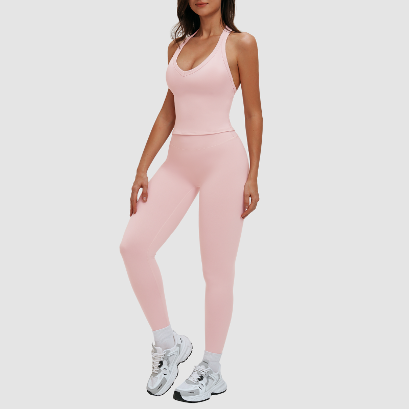 Wholesale solid color slimming training yoga set