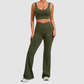 Wholesale Women's Naked-Feel Sports Bra + Flare Pants Set – Moisture-Wicking Yoga Fitness Activewear