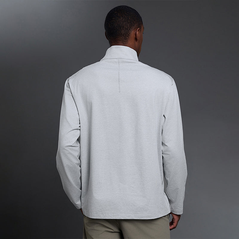 Half-zip stand-up collar long-sleeved T-shirt