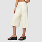 Wholesale Women's High-Waist Brushed Cropped Yoga Pants – Loose Wide-Leg Mid-Length Fitness Pants