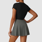 Wholesale Solid Color Slim Fit T-Shirt + Tennis Skirt
