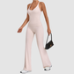 Wholesale Women's Racerback Yoga Set – Double-Layer Chest Pad Cross Waist Flare Pants
