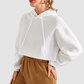 Wholesale Women's Cropped Pullover Hoodie – Loose Distressed Streetwear