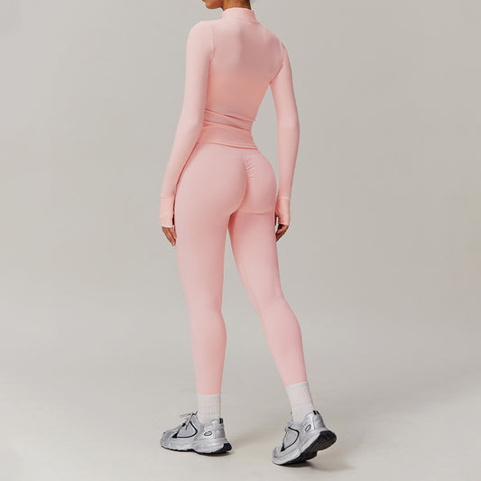 Wholesale Quick Drying Zip Sports Jacket+High-waisted | Wonderxfans bulk activewear