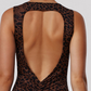Wholesale leopard print jumpsuit with chest pads