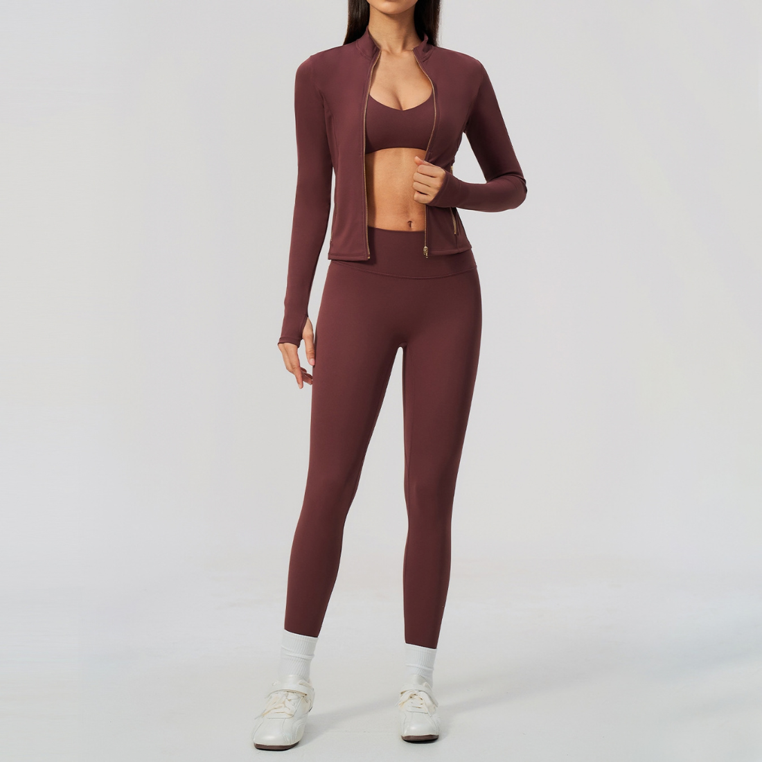 Wholesale Women's Three-Piece Activewear Set – Bra, Jogger Pants & Jacket