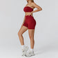 Tubo sem costura Sport Bra + Shorts de cintura alta