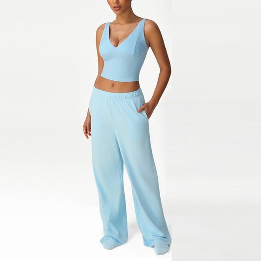 Wholesale V-Neck Crop Top + Loose | Wonderxfans bulk activewear