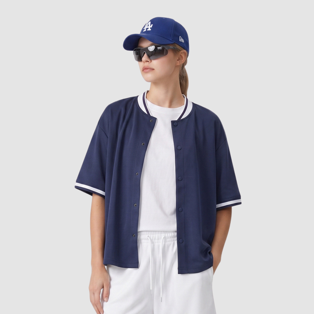 Wholesale Men’s Striped Short-Sleeve Baseball Cardigan