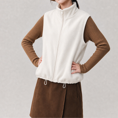 Women's Activewear Fleece Stand-Collar Zip Vest