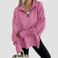Wholesale Half-Zip Pullover Sweatshirt – Fashionable Side Slit Sportswear