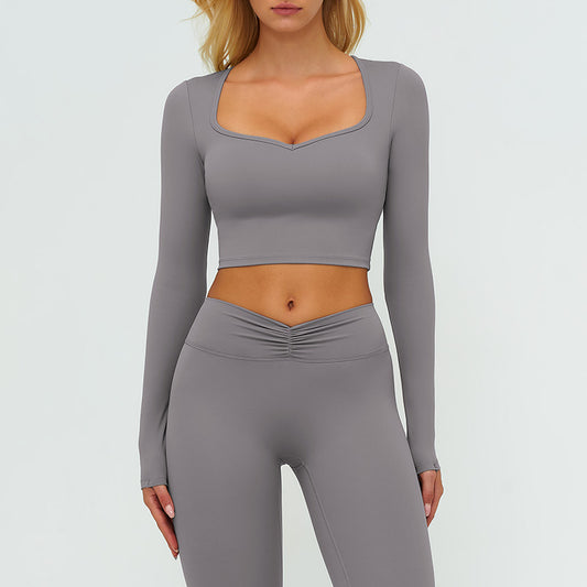 Wholesale V-neck long-sleeved top with removable | Wonderxfans bulk activewear