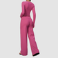 Wholesale Women's Brushed Yoga Set: Long-Sleeve Crop Top & Wide-Leg Pants