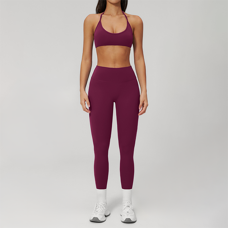 Wholesale Naked-Feel Seamless Sports Bra & High-Waist Biker Shorts Set – Quick-Dry Yoga 2-Piece