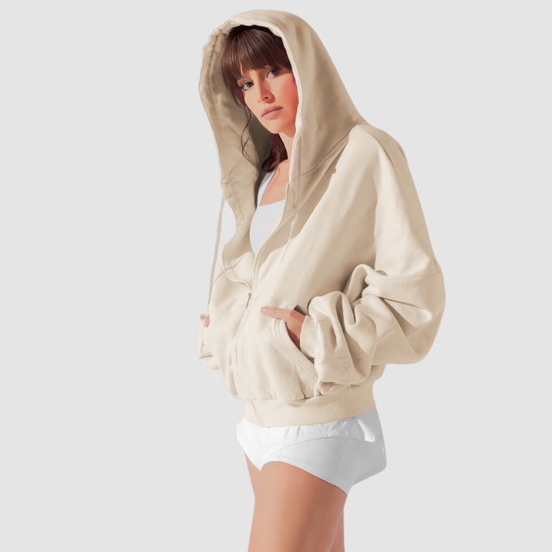 Wholesale loose casual hooded jacket