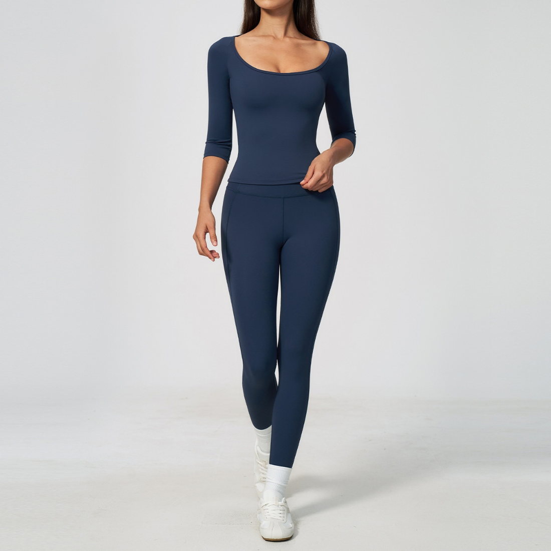 Wholesale Women's Mid-Sleeve Long Pants Yoga Set