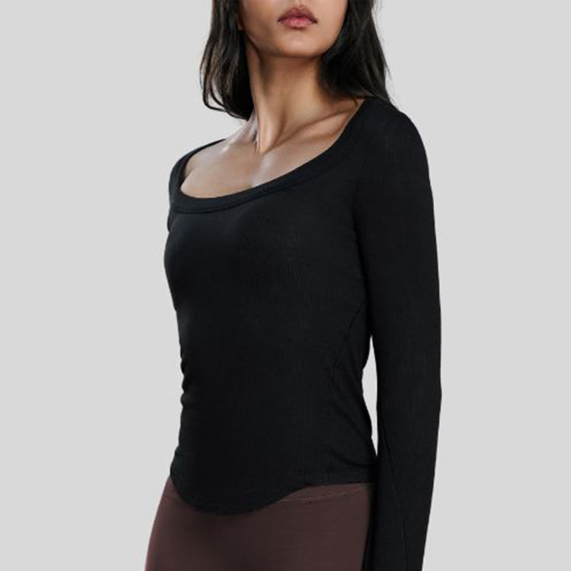 Off-the-shoulder long-sleeved top