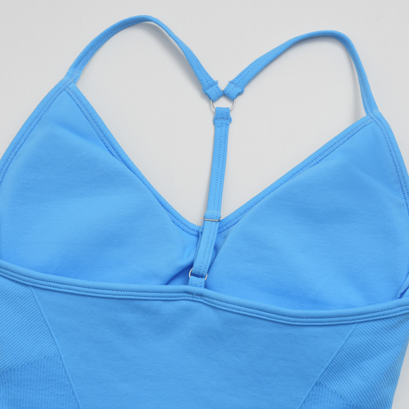 Wholesale Women's Halter V-Neck Seamless Yoga Set – High-Waist Butt-Lifting Sports Bra & Shorts