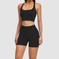 Wholesale women's racerback solid color vest+high | Wonderxfans bulk activewear
