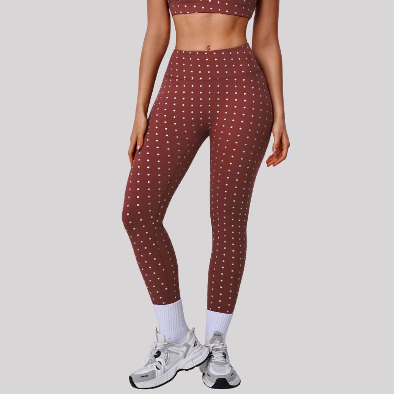 Wholesale Silver Stamping Polka Dot Hip Lifting leggings