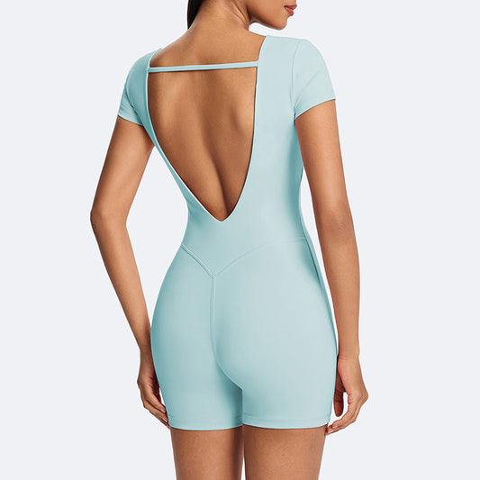 Wholesale Tight-fitting backless workout jumpsuit | Wonderxfans bulk activewear