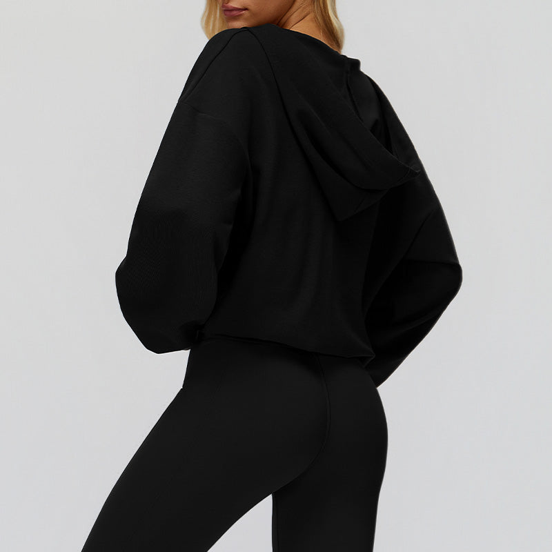 V-neck hooded outdoor sports jacket