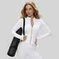 Women's Slim Fit Long Sleeve Yoga Jacket with Gold Zipper