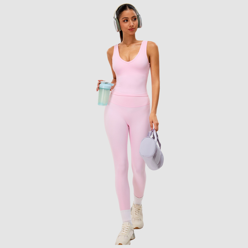 Wholesale quick-drying breathable sports tank top+leggings