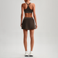 Wholesale Naked-Feel Sports Bra & Pleated Tennis Skirt Set – Quick-Dry Athletic 2-Piece with Built-In Shorts