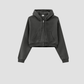 Wholesale Women’s Fleece-Lined Zip Hoodie – Cropped Relaxed Winter Jacket