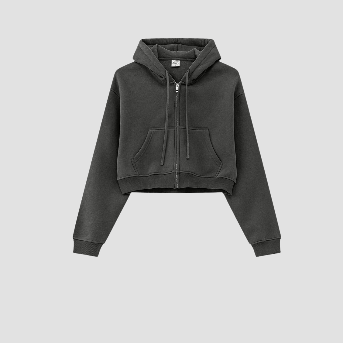Wholesale Women’s Fleece-Lined Zip Hoodie – Cropped Relaxed Winter Jacket