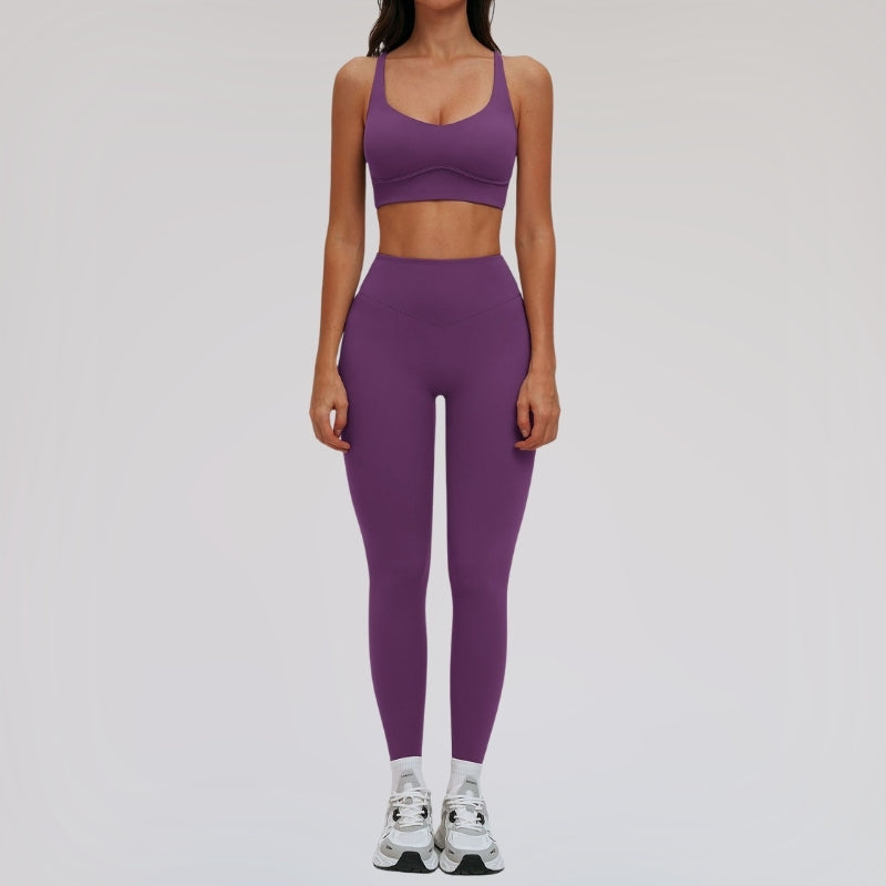 Wholesale removable padded bra + leggings + jacket