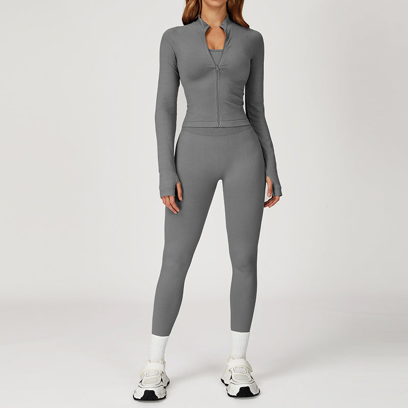Snug-Fit Jacket + Butt-Lifting Leggings 2-Piece Set