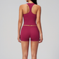 Wholesale Women's I-shape Back Tank Top & Booty-Lift Shorts Set – Seam-Detail Naked-Feel Yoga 2-Piece Set
