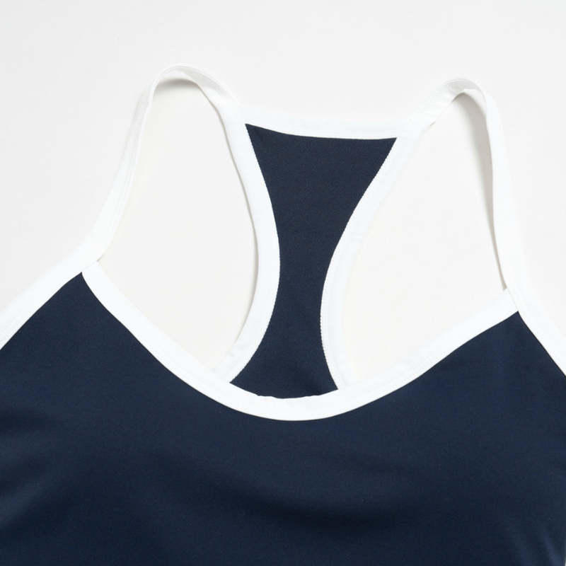 Wholesale Women's Colorblock Racerback Sports Bra Top – Padded Moisture-Wicking Fitness Yoga Gym Top
