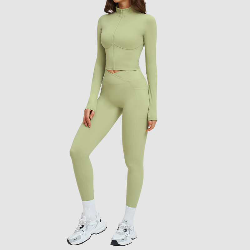 Wholesale Solid Color Slim-Fit Athletic Yoga Set