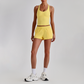 Wholesale Naked-Feel Racerback Sports Bra & High-Waist Biker Shorts Set – Sculpting Yoga 2-Piece