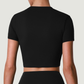 Wholesale Women's Quick-Dry Fitted Short Sleeve Crop Top – Breathable Workout Gym Activewear